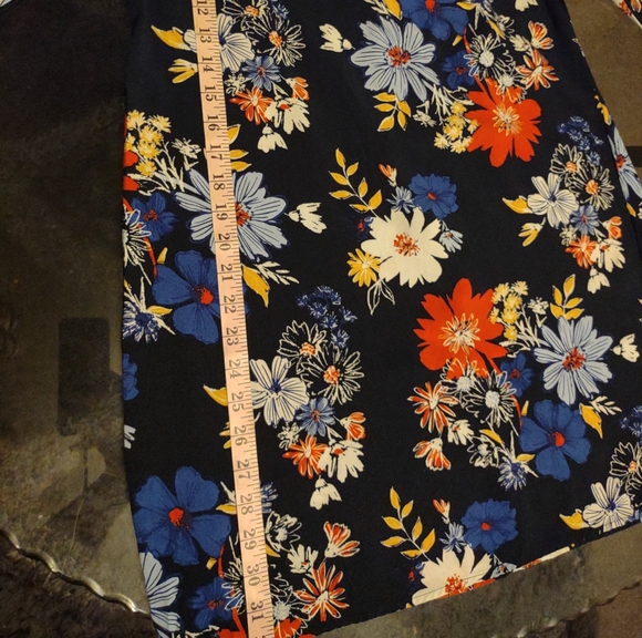 Old Navy Blue Printed Floral Midi Shirt Dress Size M - Picture 10 of 10